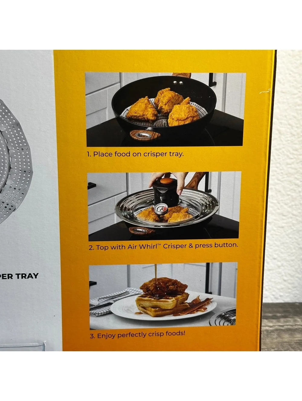 Air Whirl Crisper AWL01103 Stovetop Air Fryer Lid w/ Crisper Tray 10-12”
